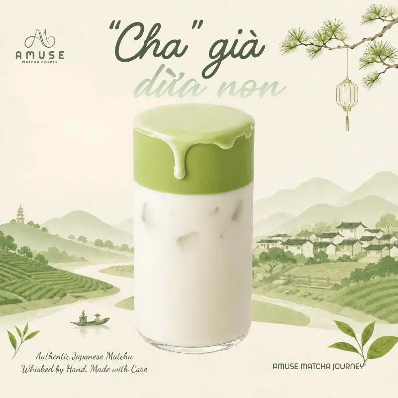 'Cha' Già Dừa Non SIÊU BÉO - 85.000 ₫ tại AMUSE MATCHA CORNER - Ngô Tất Tố