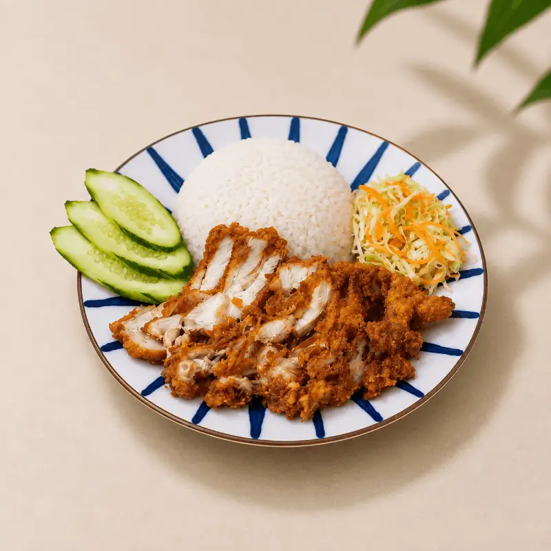 Hình ảnh Cơm Gà  Chiên - Cơm Trắng