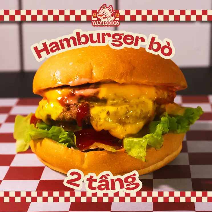 Hình ảnh Hamburger bò 2 tầng