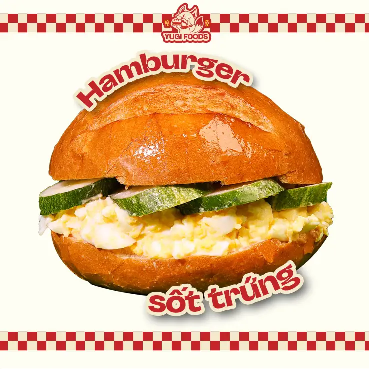 Hình ảnh Hamburger sốt trứng