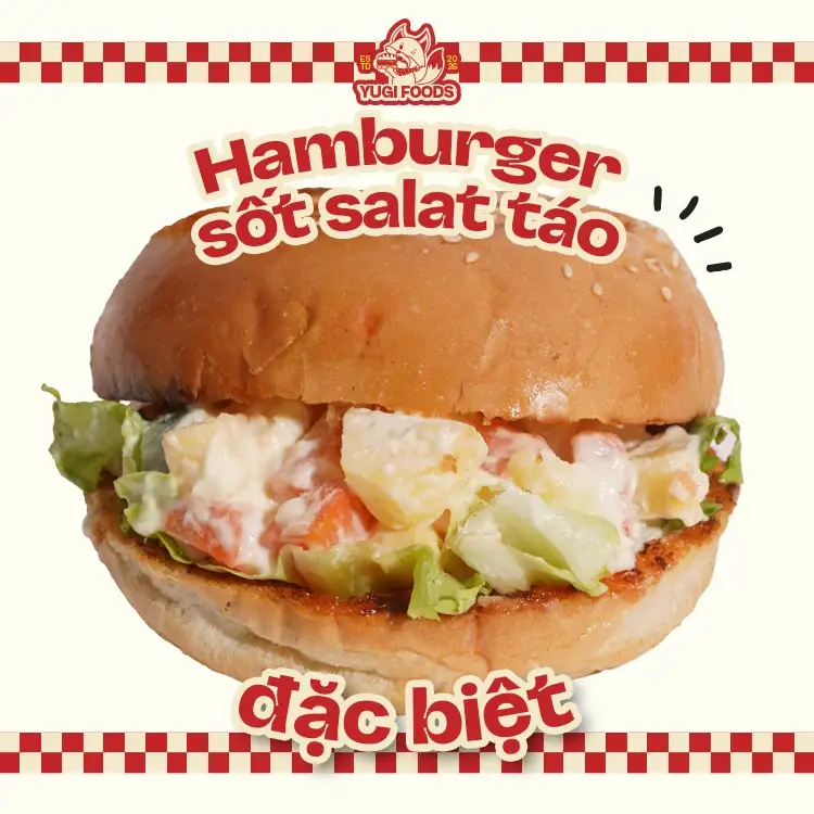 Hình ảnh Hamburger sốt salat táo đặc biệt
