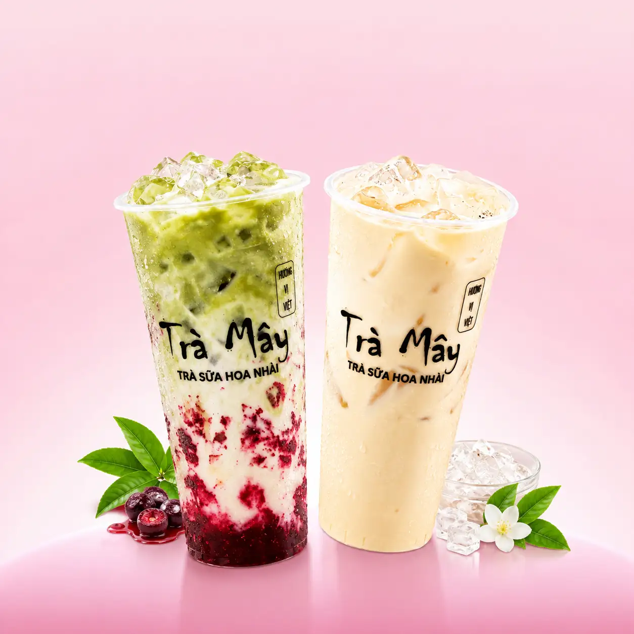 Hình ảnh Combo 2 ly Best Seller ( Matcha Dương Mai + Trà Sữa Gạo Rang ) Size L