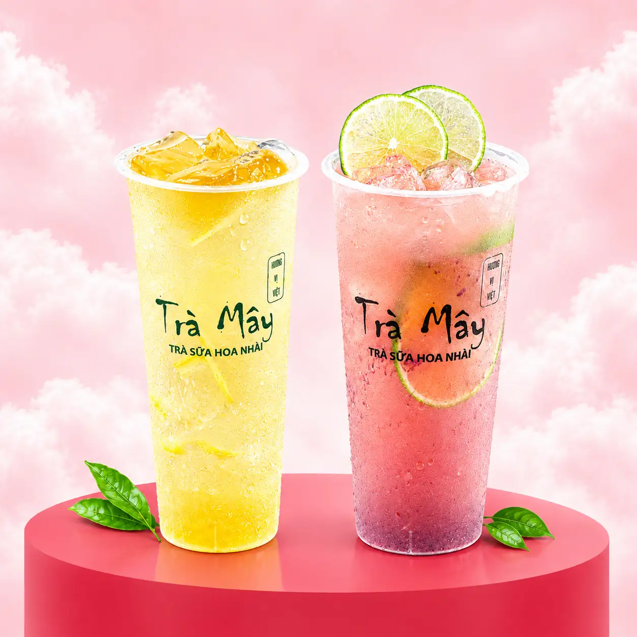 Hình ảnh Combo Trà Trái Cây ( Thanh Trà Bưởi Bồ Đào + Trà Chanh Dương Mai ) Size L
