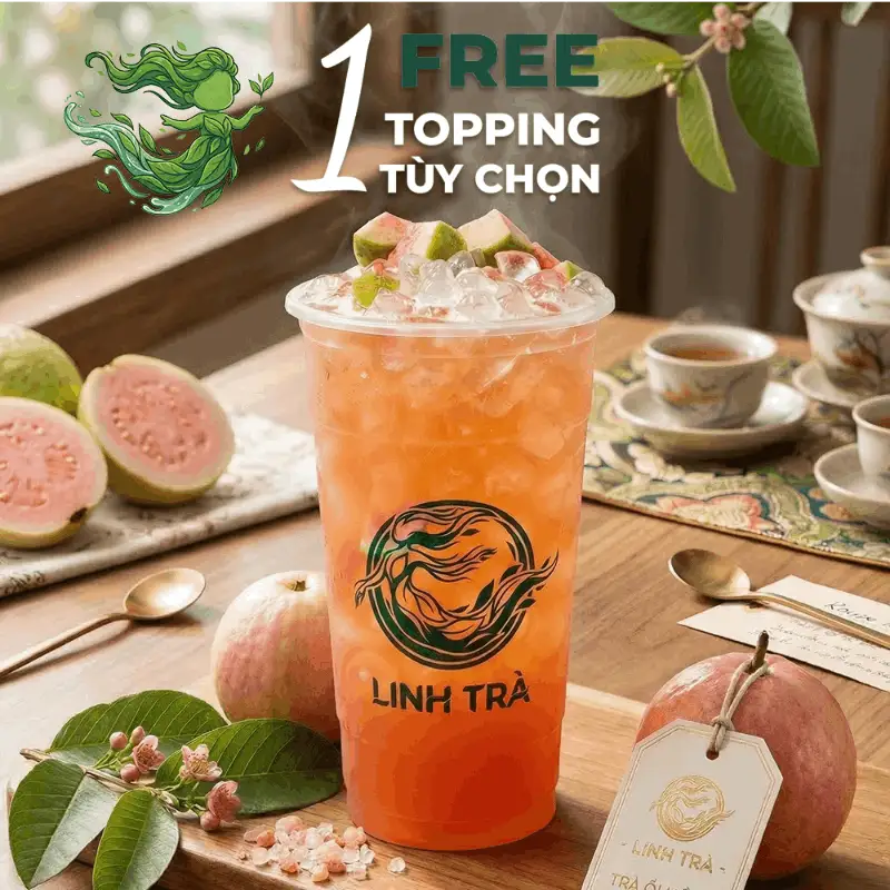 Trà Ổi Hồng (Size L) - FREE 1 Topping tùy chọn - 35.000 ₫ tại Linh Trà - Trần Khánh Dư