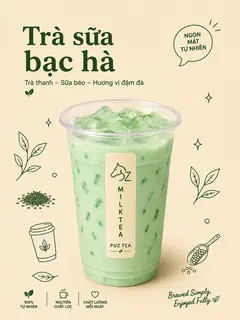 Hình ảnh trà sữa bạc hà 