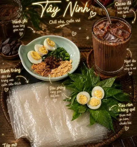 Hình ảnh B.Tráng Dẻo Chấm Sốt Mỡ Hành Sate Muối + 1 Cacao Sữa Béo ( vừa thơm ngon lại béo ngậy)