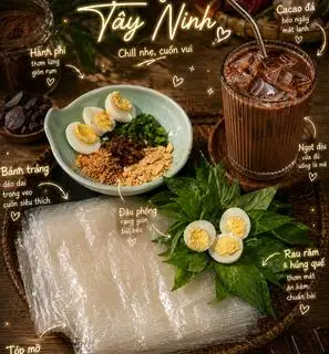 Hình ảnh B.Tráng Dẻo Chấm Sốt Mỡ Hành Sate Muối + 1 Cacao Sữa Béo ( vừa thơm ngon lại béo ngậy)