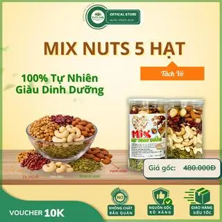 Hình ảnh HẠT DINH DƯỠNG MIX 5: Hạnh Nhân, Nhân Bí Xanh, Óc Chó Đỏ, Óc Chó Vàng, Hạt Điều