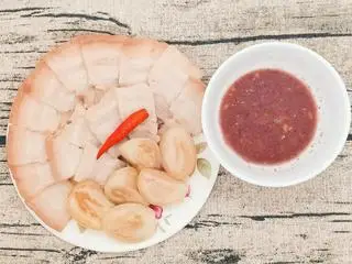 Hình ảnh Cơm + Thịt luộc cà pháo mắm tôm