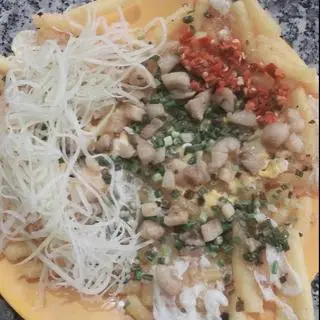 Hình ảnh nui chiên tóp mỡ 2 trứng 