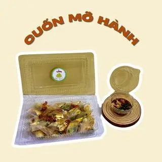 Hình ảnh Bánh tráng phơi sương cuốn mỡ hành