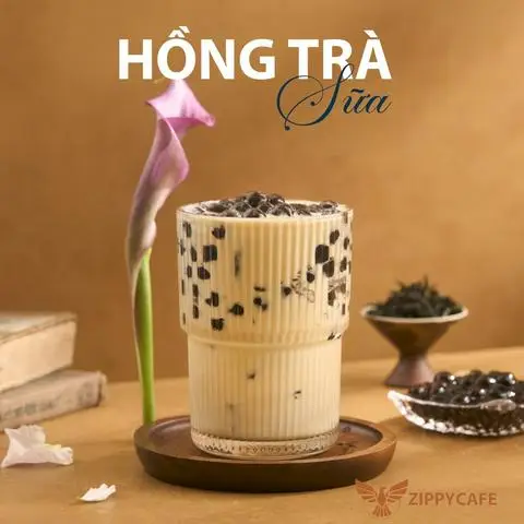 Hình ảnh Hồng Trà Sữa Zippy Trân Châu Đen (size M)