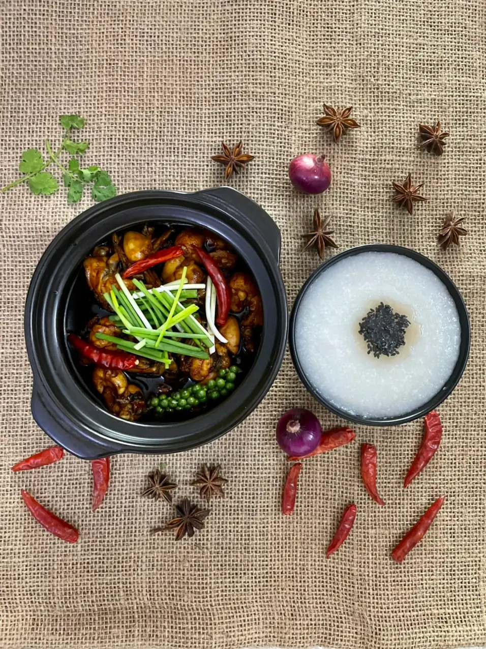 Hình ảnh Cháo ếch 2 con ( cháo mè )