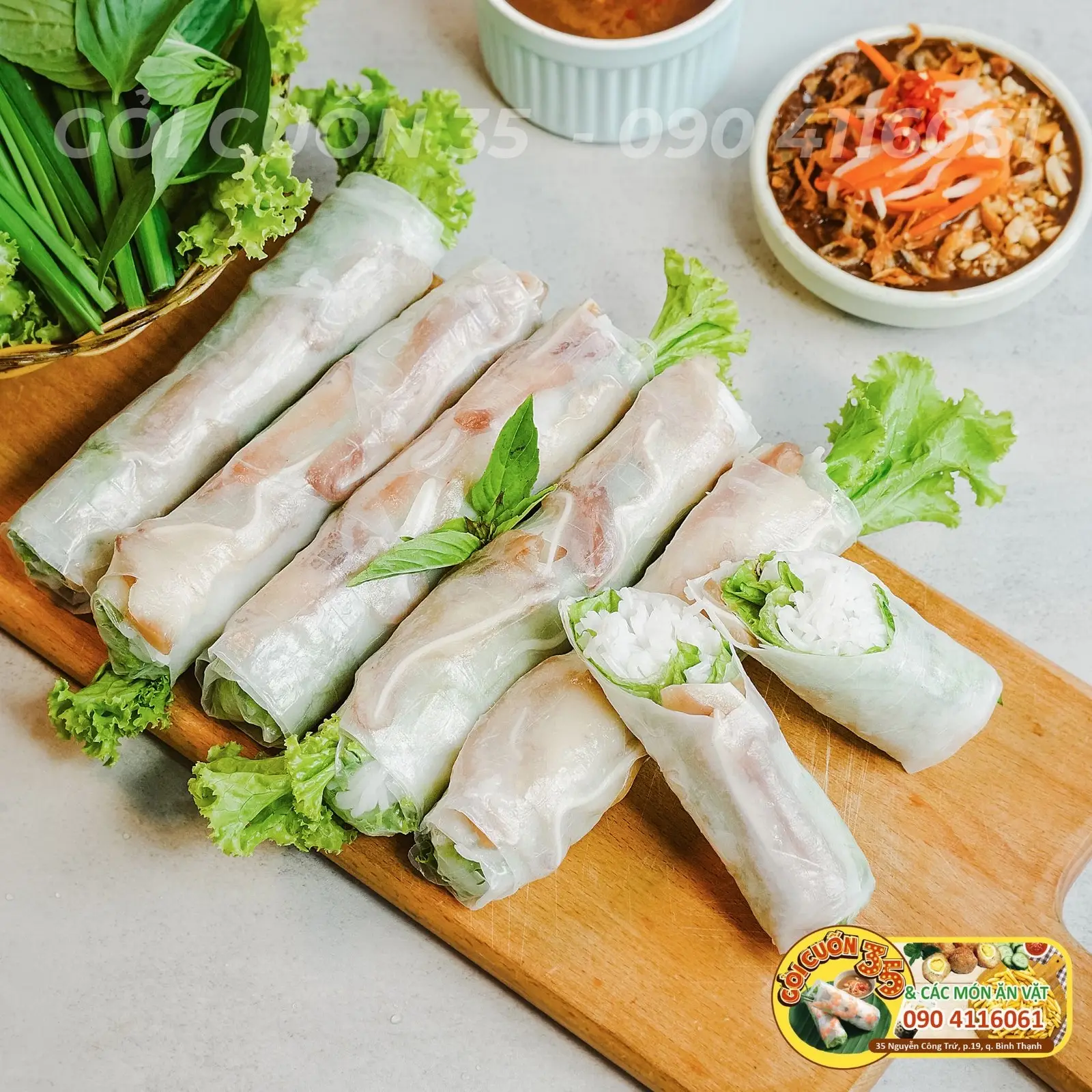 Hình ảnh Gỏi cuốn tai heo giòn dai
