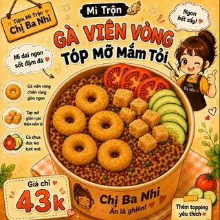 Hình ảnh mì trộn gà viên vòng 