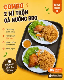 Hình ảnh Combo 2 Mì Trộn Gà Nướng BBQ