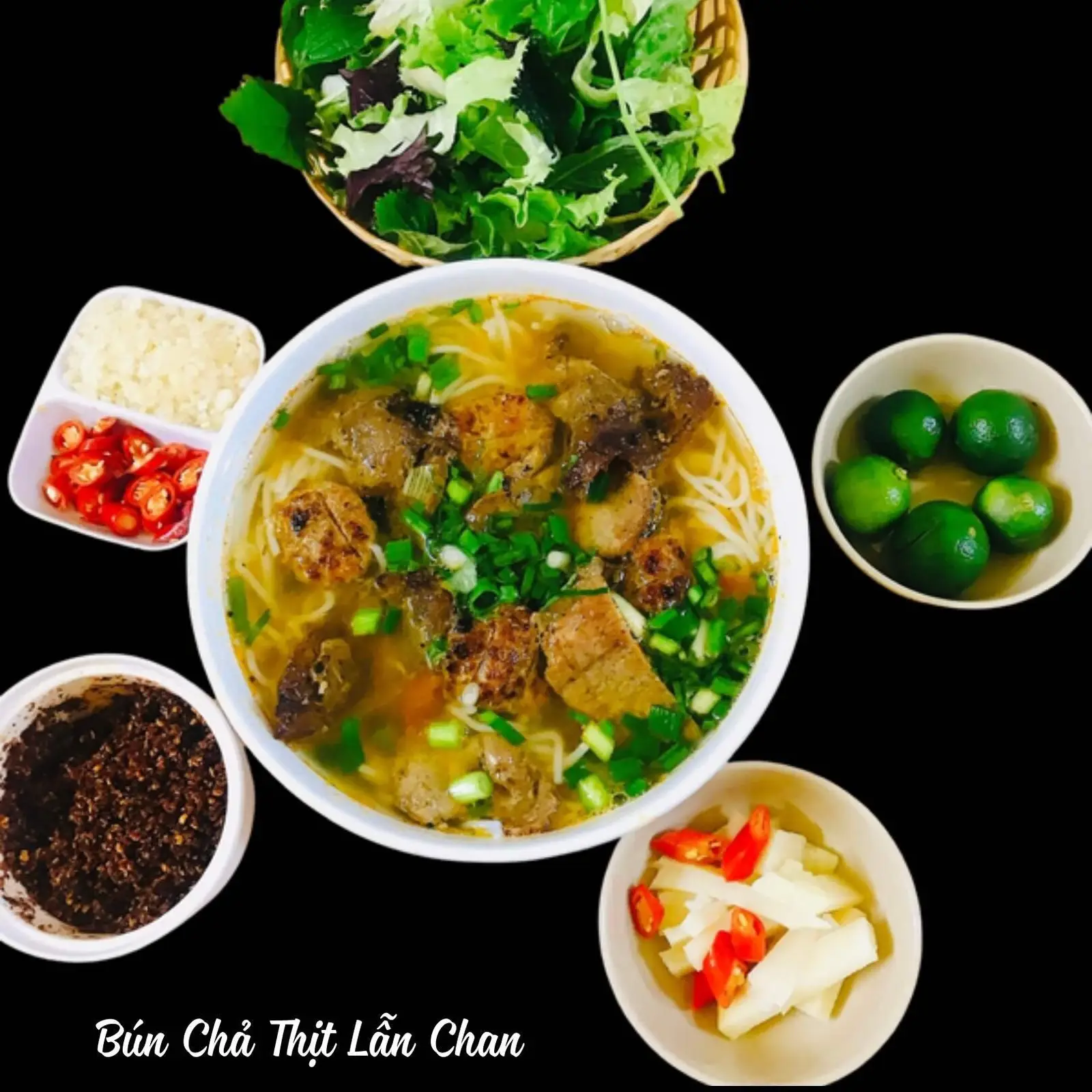 Hình ảnh Bún Chả thịt lẫn chan