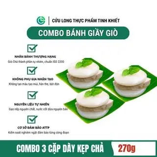 Hình ảnh Bánh Dày Giò Cửu Long 3 Cặp, Nếp Cái Hoa Vàng Nguyên Chất, Bánh Giầy Kẹp Chả Không Phụ Gia Nhân Tạo