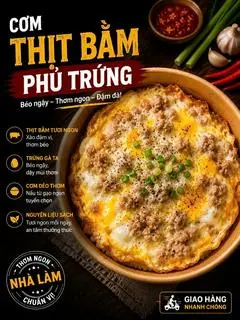 Hình ảnh Cơm thịt bằm phủ trứng