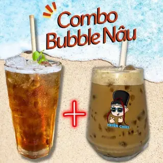 Hình ảnh Combo Bubble Nâu ( Nâu đá Honey + Hồng Trà Bubble )