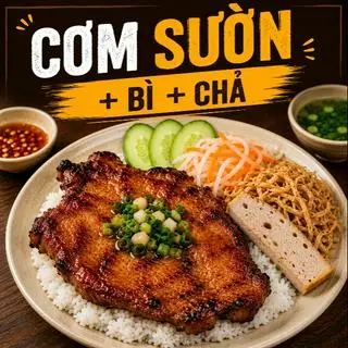 Hình ảnh Cơm sườn bì chả 