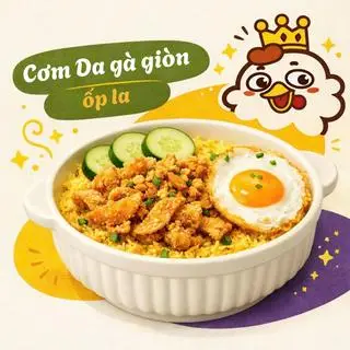 Hình ảnh Cơm Da gà giòn + ốp la