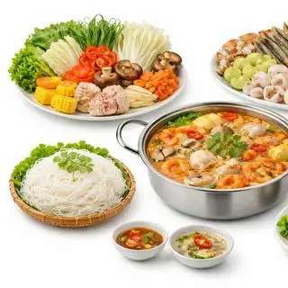 Hình ảnh lẩu hải sản thanh ngọt
