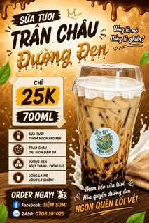 Hình ảnh Sữa tươi trân châu đường đen 