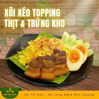 Hình ảnh Xôi xéo thịt + trứng lòng đào kho