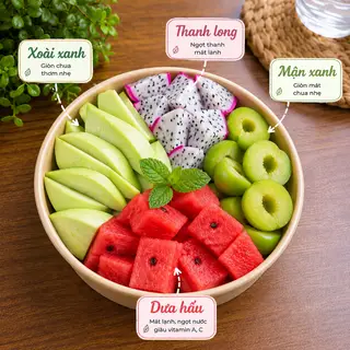 Hình ảnh Mix xoài, thanh long, dưa hấu, mận xanh