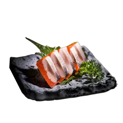 Hình ảnh Sashimi cá trích ép trứng đỏ 5 miếng