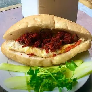 Hình ảnh bánh mì thịt+bò khô