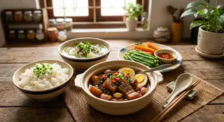 Hình ảnh CƠM BA CHỈ KHO TIÊU