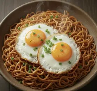 Hình ảnh Mì trộn trứng lòng đào 2 trứng