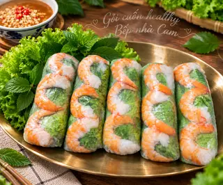 Hình ảnh Combo 5 gỏi cuốn tôm tươi+ trà tắc 700ml