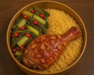 Hình ảnh Cơm đùi tỏi gà