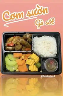Hình ảnh Cơm sườn xào chua ngọt+ gà sốt