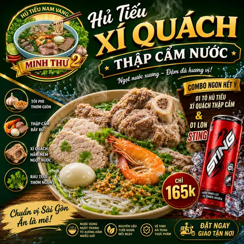 Hình ảnh Hủ Tiếu Thập Cẩm Xí Quách Nước +Sting