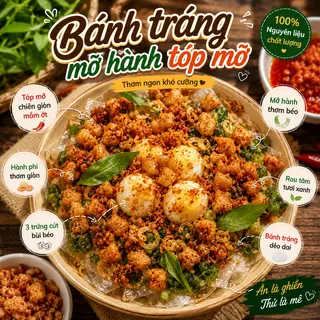 Hình ảnh Bánh Tráng Mỡ Hành Tóp Mỡ