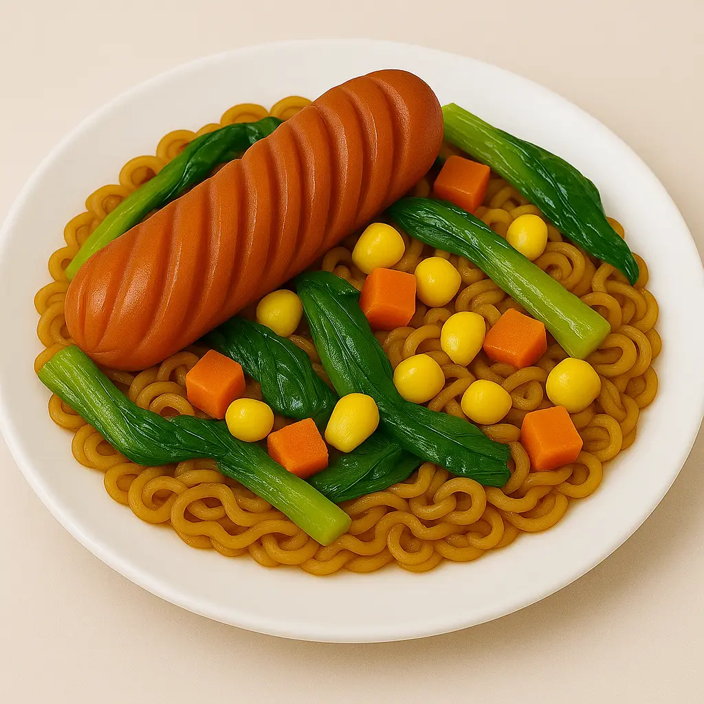 Hình ảnh Mì Trộn Xúc Xích