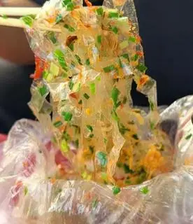 Hình ảnh bánh tráng trộn mỡ hành 2 trứng
