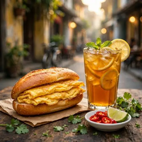 Hình ảnh Sáng Đầy Năng Lượng (Bánh mì Trứng + 1 Nước)