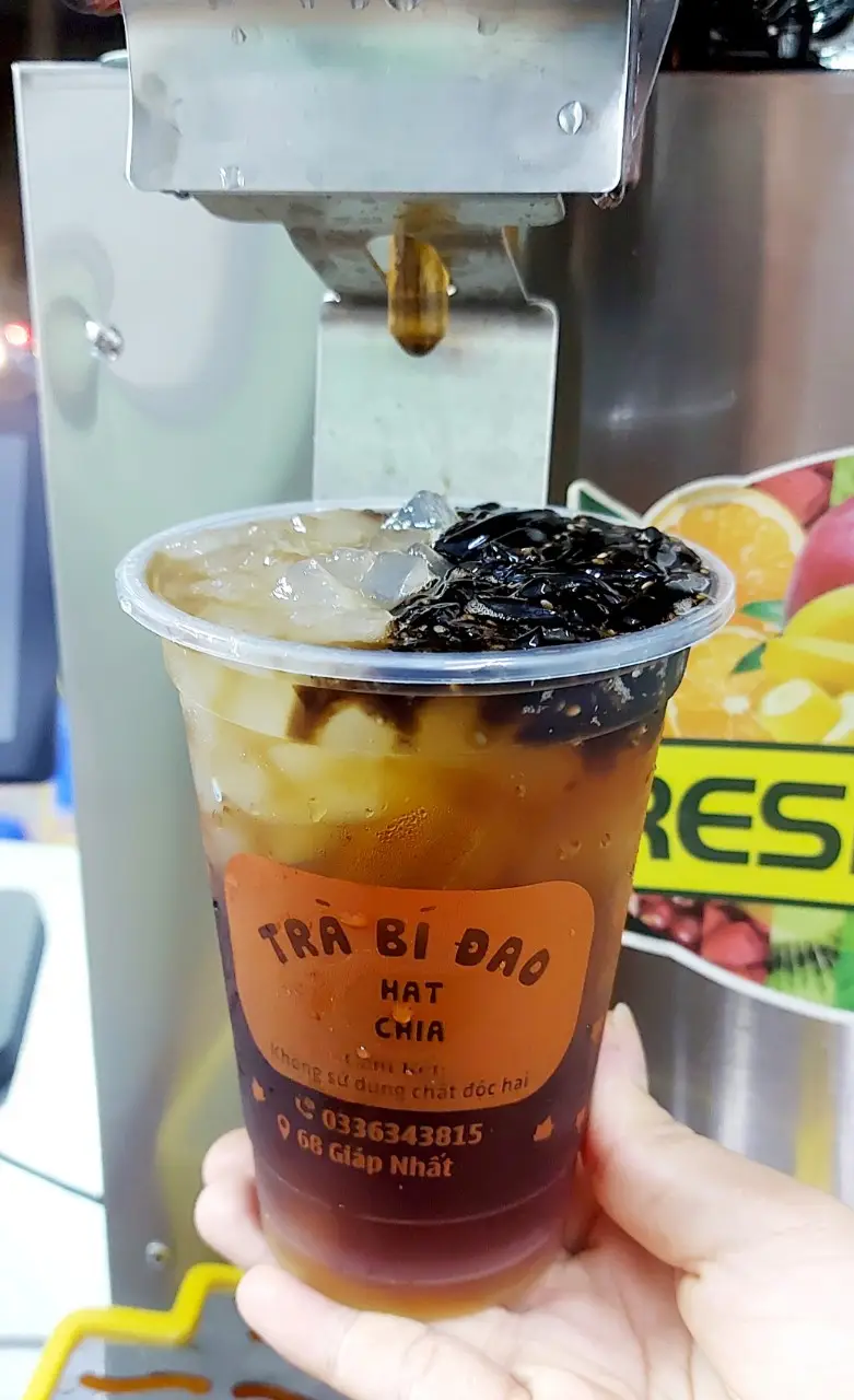 Hình ảnh Trà bí đao full toping thạch hạt chia nha đam