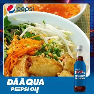 Hình ảnh Bún bò trộn - Bún trộn nem nhân thịt - 1 Pepsi 330ml