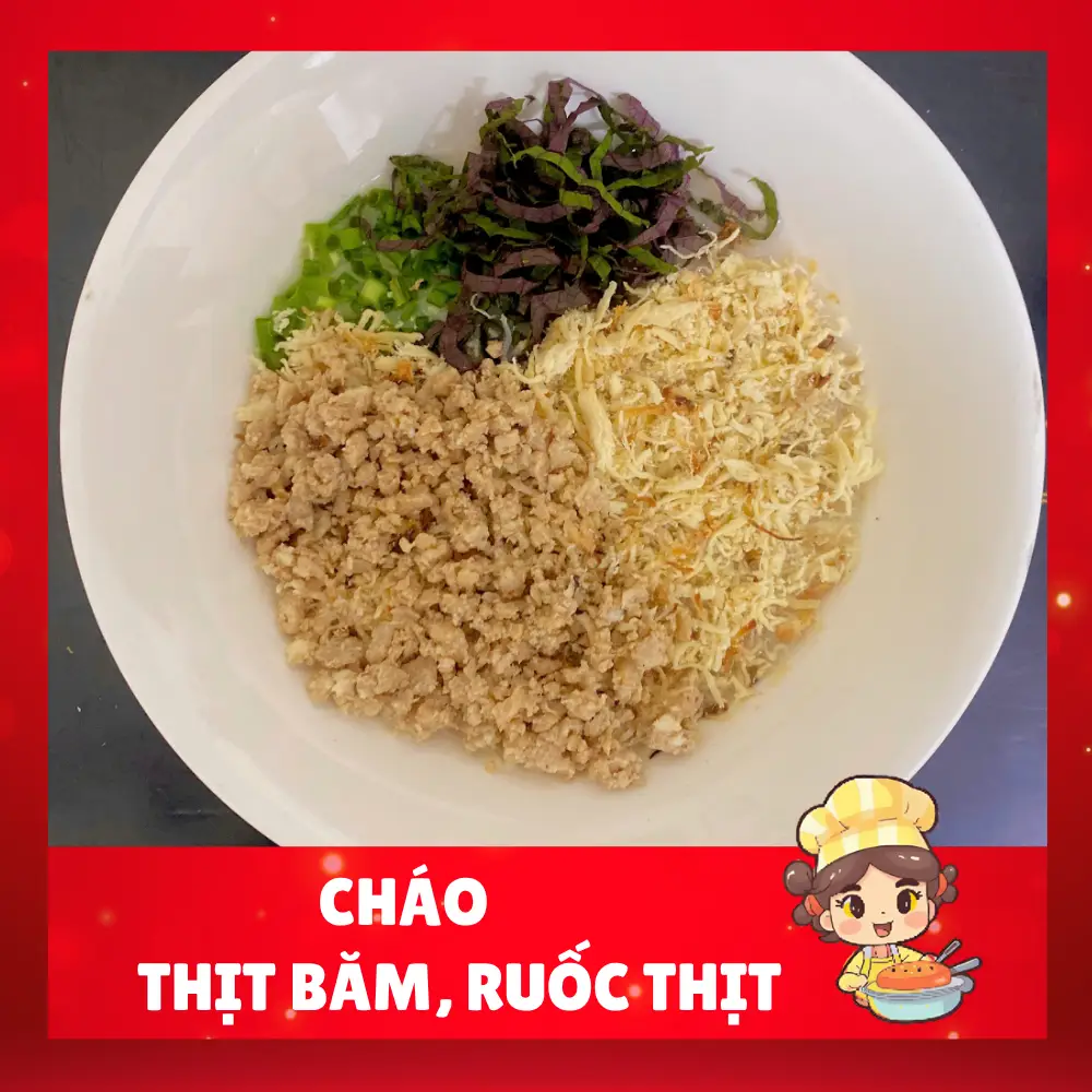 Hình ảnh Cháo thịt băm ruốc thịt quẩy