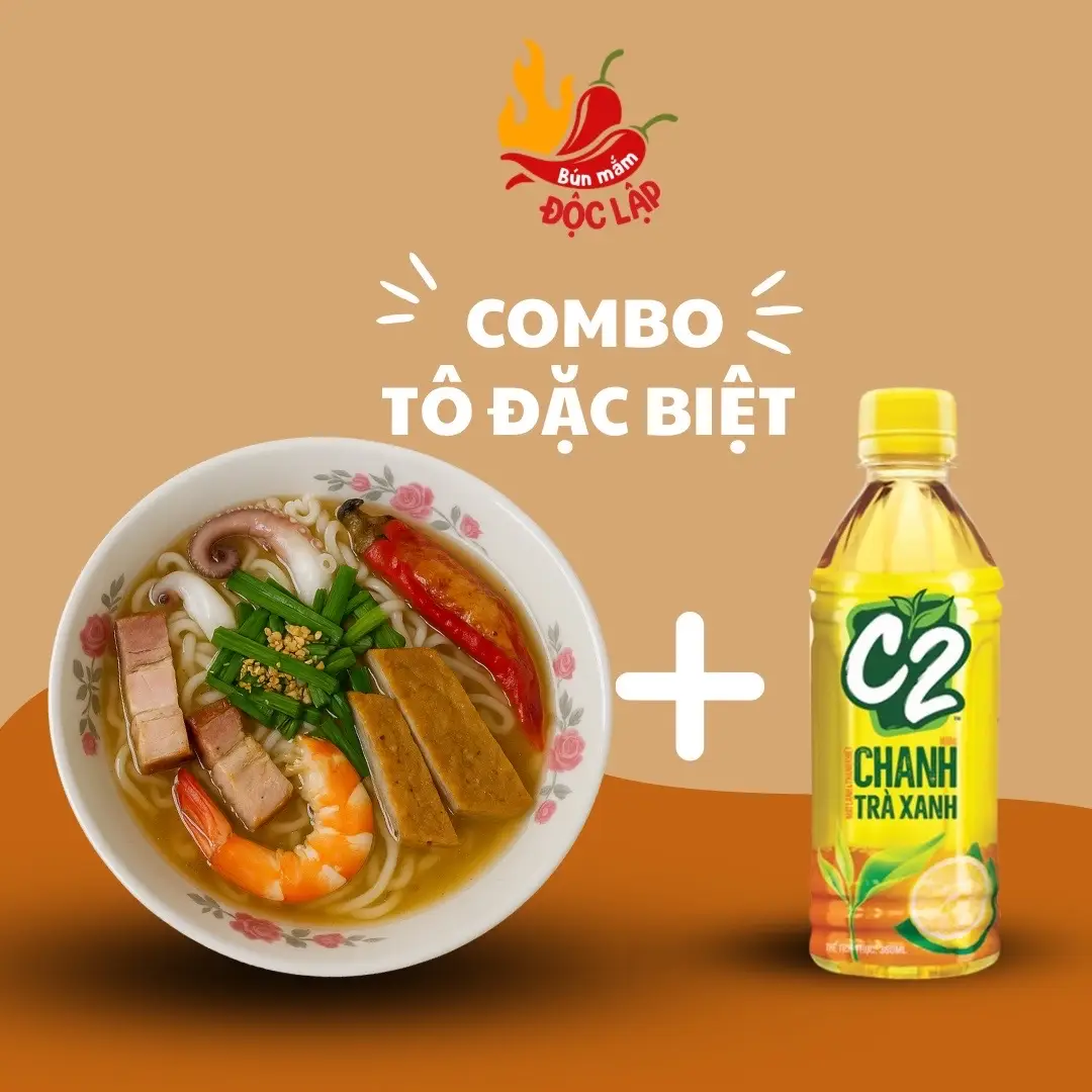 Hình ảnh Combo tô đặc biệt (có hộp) - Trà C2 (kèm ly đá)