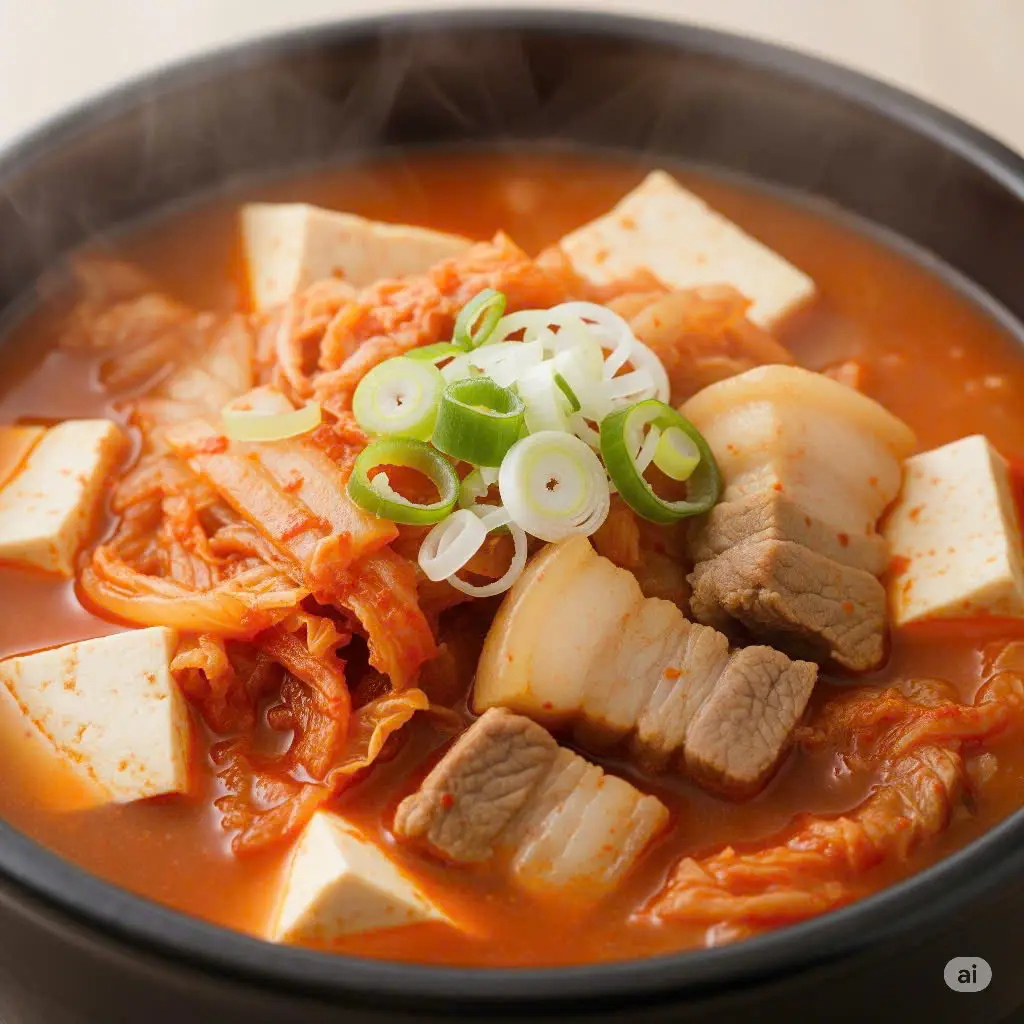Hình ảnh Súp kim chi ( phần lớn ăn kèm cơm)