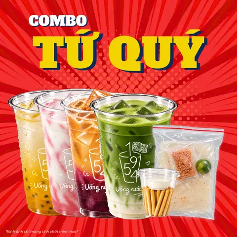 Hình ảnh 4 LY BẤT KỲ + BÁNH TRÁNG HOẶC BÁNH QUE SỐT KEM