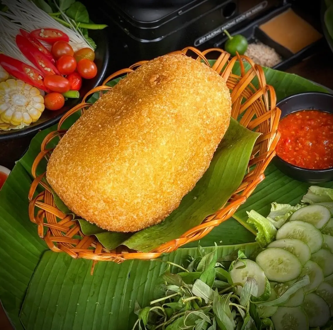 Hình ảnh Gà bó xôi chà bông ôm trứng non - 1 con