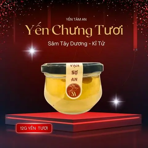 Hình ảnh Yến chưng tươi sâm Tây Dương - kỷ tử - hũ 100ml